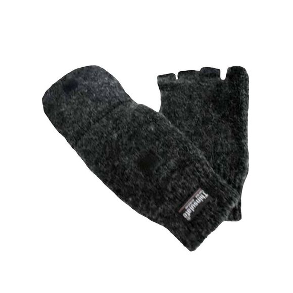 Mens Rag Wool Fingerless Convertible Gloves - Picture 1 of 6